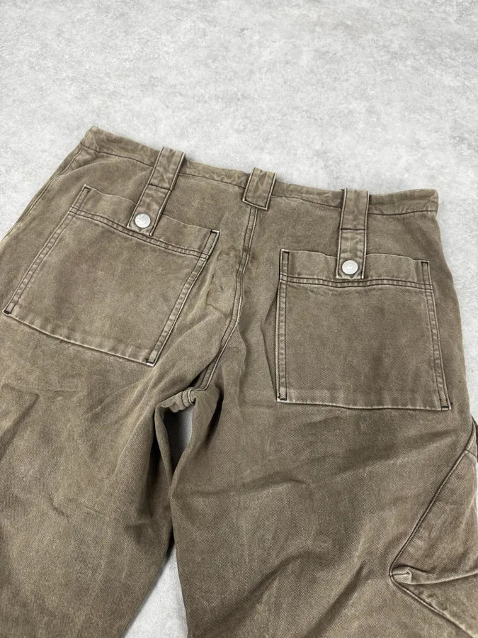 AW2005 Armani Green Multi-Pocket Military Cargo Pants odLYCSz 6