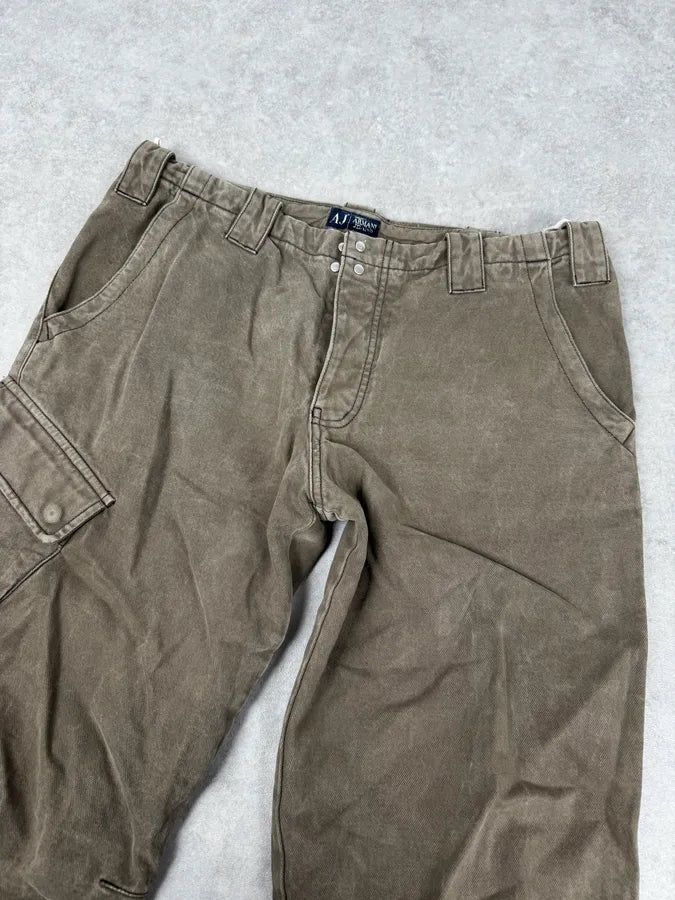 AW2005 Armani Green Multi-Pocket Military Cargo Pants odLYCSz 5