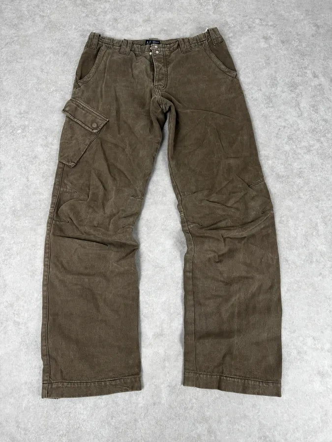 AW2005 Armani Green Multi-Pocket Military Cargo Pants odLYCSz 3