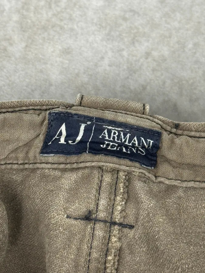 AW2005 Armani Green Multi-Pocket Military Cargo Pants odLYCSz 14