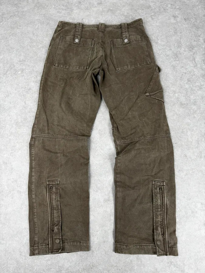 AW2005 Armani Green Multi-Pocket Military Cargo Pants odLYCSz 4