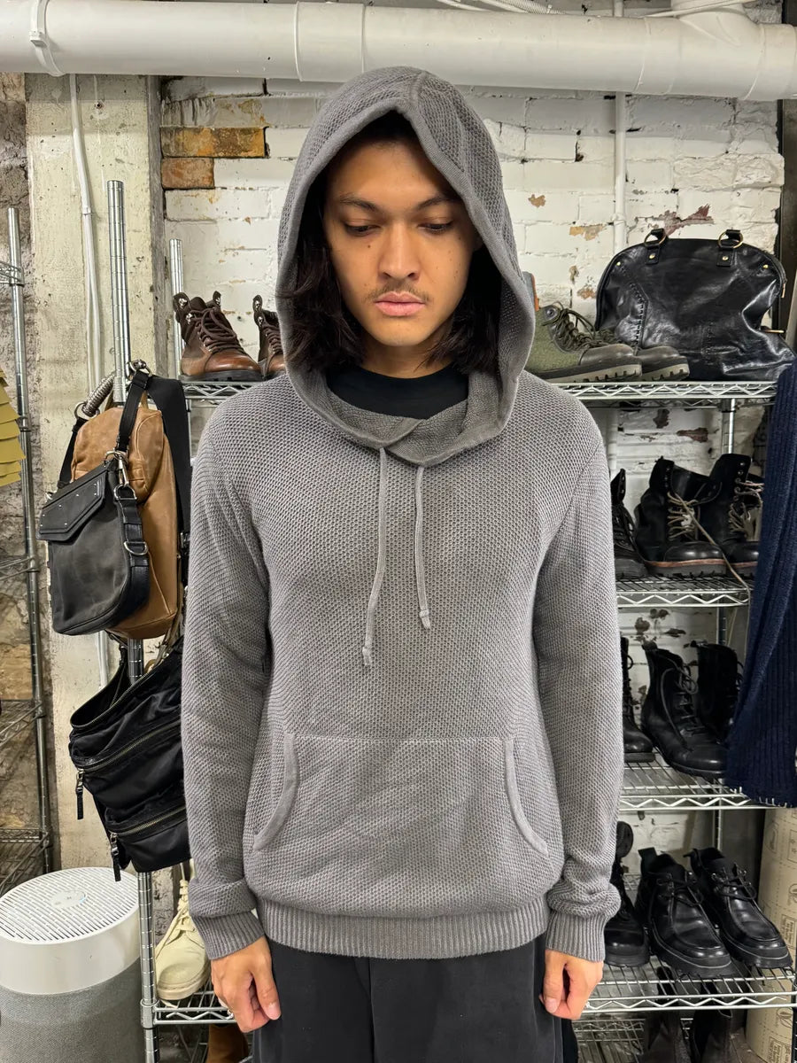 Armani Grey Mesh Hoodie uzvVXRL 1