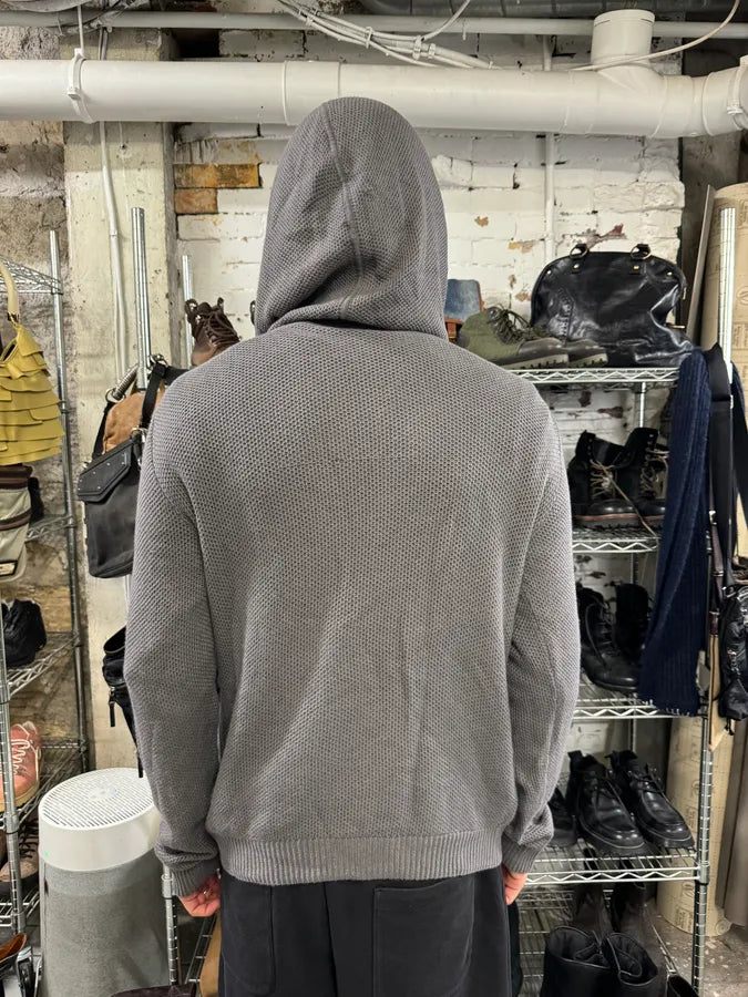 Armani Grey Mesh Hoodie uzvVXRL 2