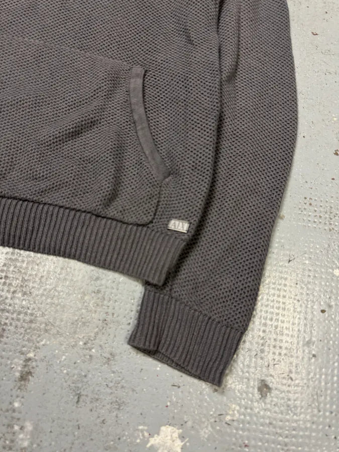 Armani Grey Mesh Hoodie uzvVXRL 4