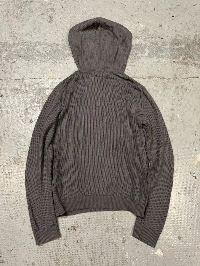 Armani Grey Mesh Hoodie uzvVXRL 5