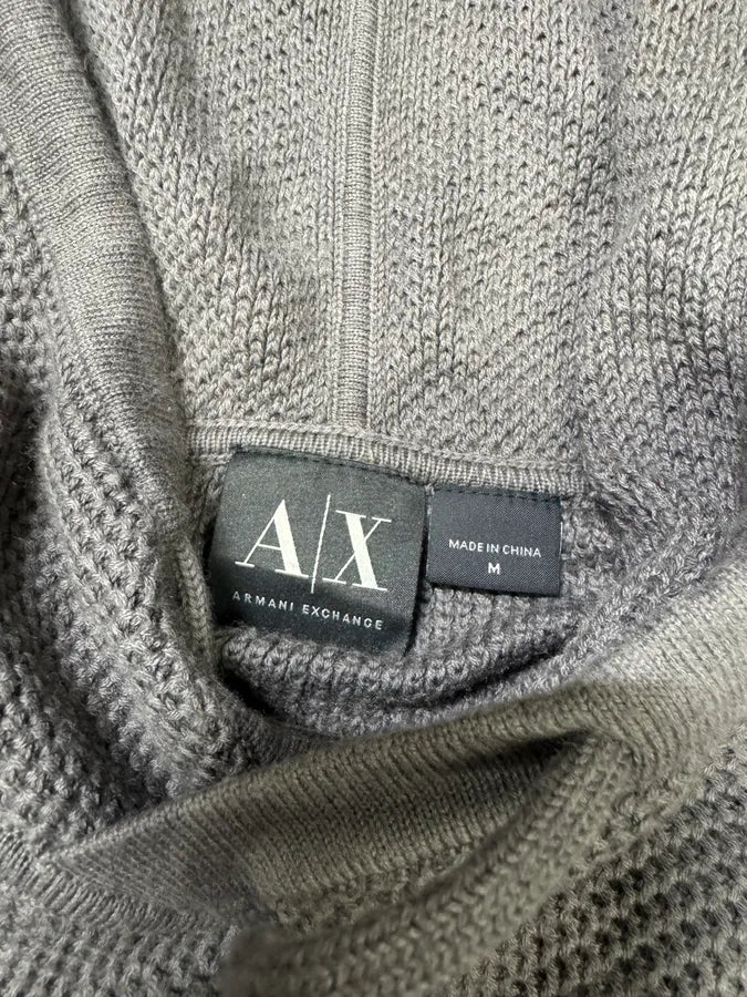 Armani Grey Mesh Hoodie uzvVXRL 7