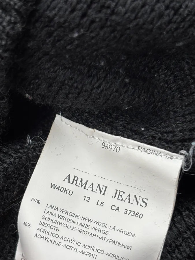 Armani Black Plissed Buttoned Sweater bgDYGrx 11