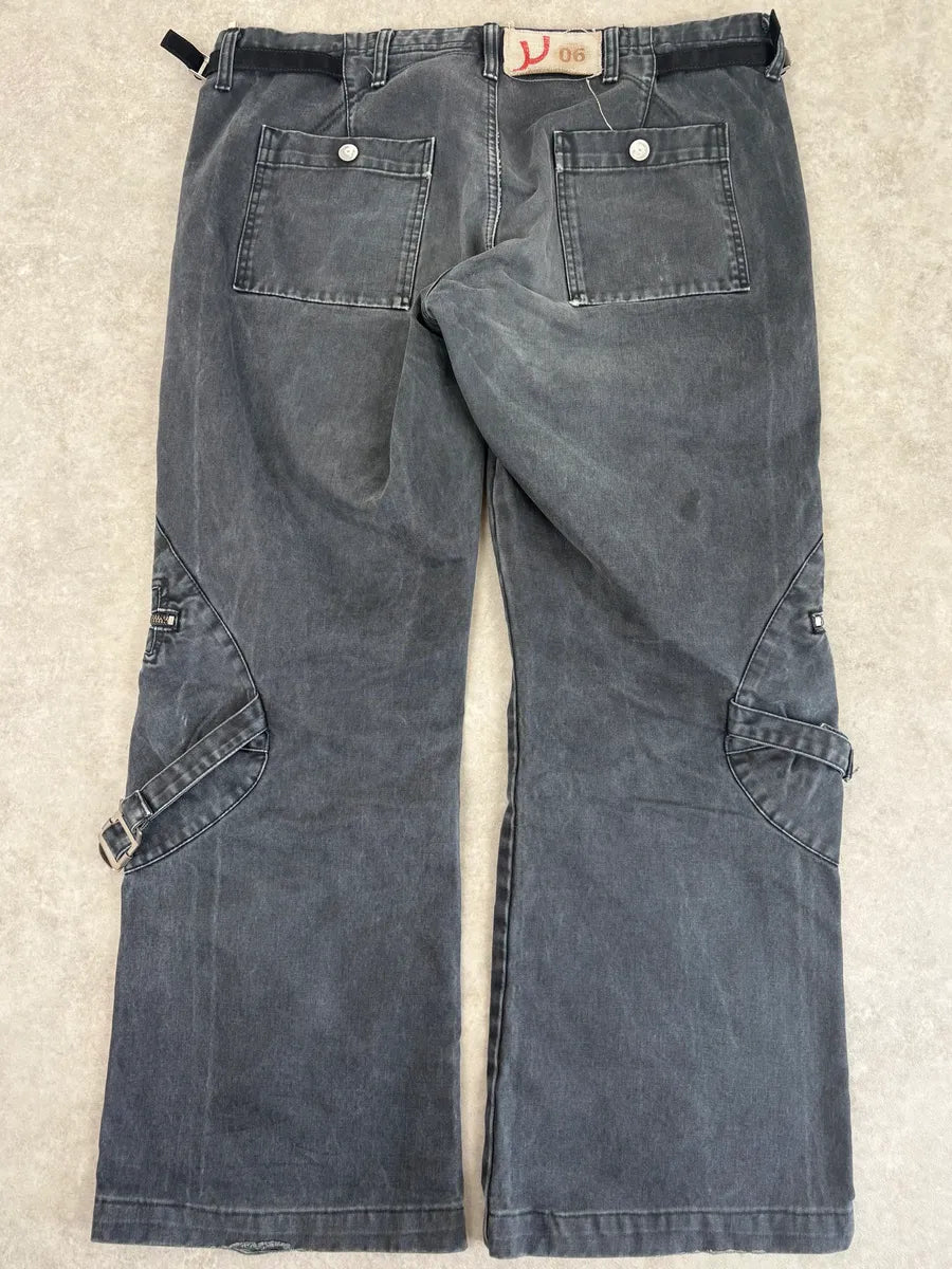 AW2005 Armani Bondage Large Navy Flared Pants QGHLDUH 5