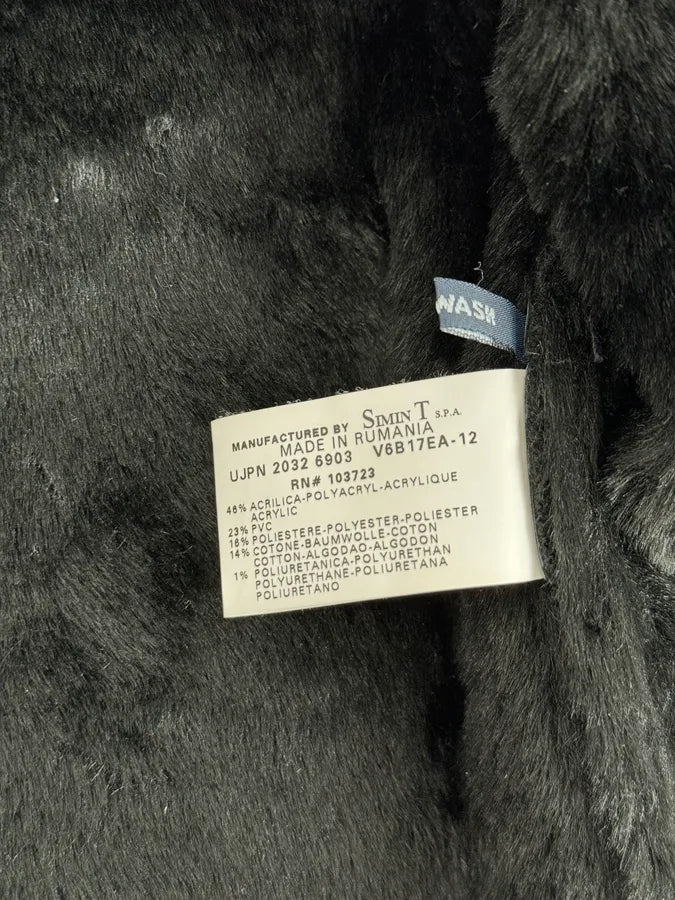 2000s Armani Black Leather Fur-Lined Bomber Jacket tRbbzPI 9