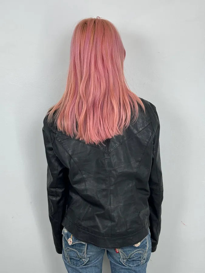 2000s Armani Black High-Neck Avant-Garde Leather Jacket  vGRzeNp 2
