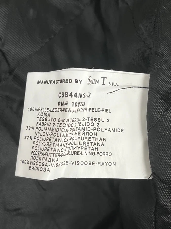 2000s Armani Hybrid Black & Green Leather Biker Jacket FoVDghN 12