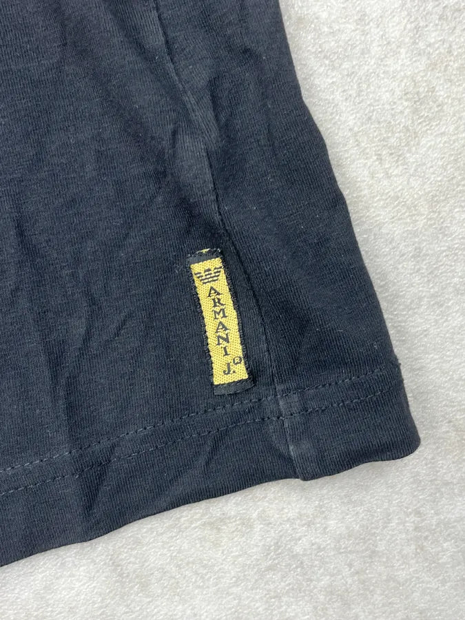 2000s Armani Black Mysterious Graphic Purple Print T-Shirt gCvfrKW 8