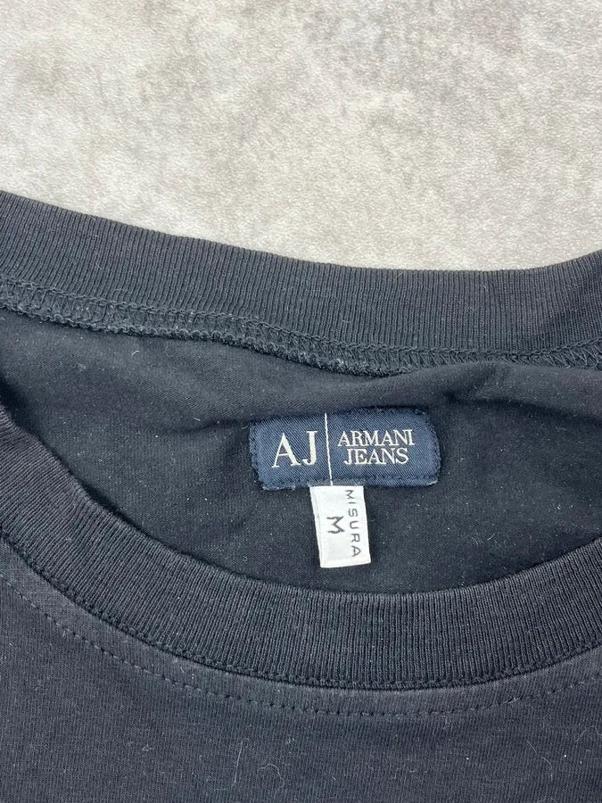 2000s Armani Black Mysterious Graphic Purple Print T-Shirt gCvfrKW 9