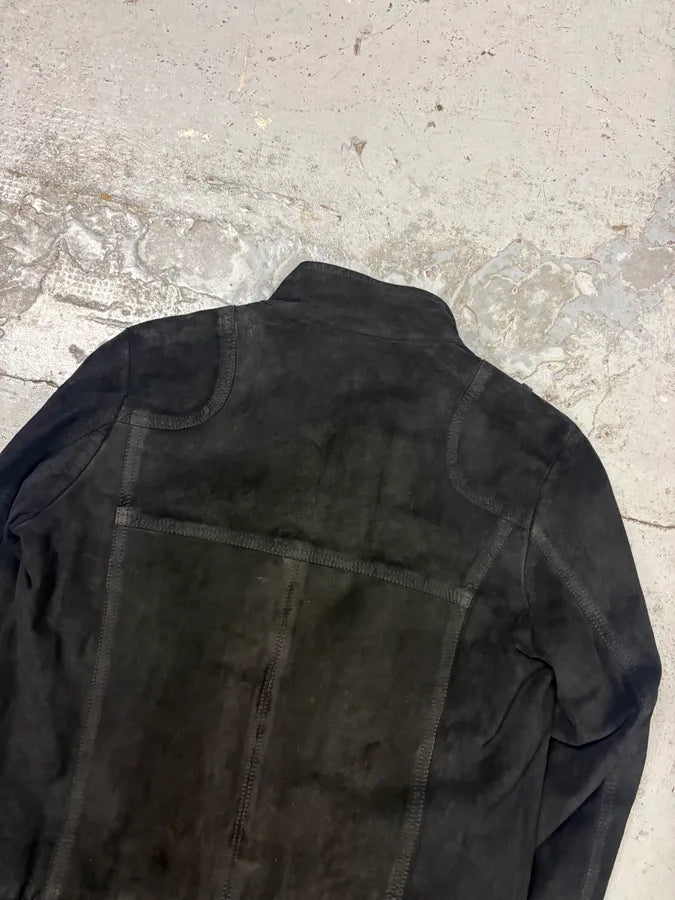 Armani Black Suede Avant-Garde Bomber Jacket gAEpeBE 5