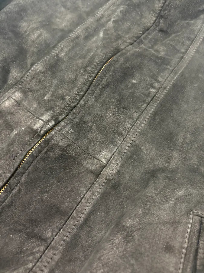 Armani Black Suede Avant-Garde Bomber Jacket gAEpeBE 7