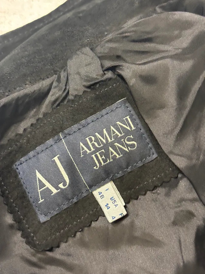 Armani Black Suede Avant-Garde Bomber Jacket gAEpeBE 8