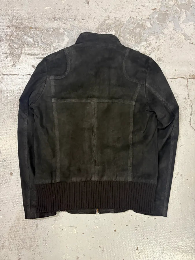 Armani Black Suede Avant-Garde Bomber Jacket gAEpeBE 4