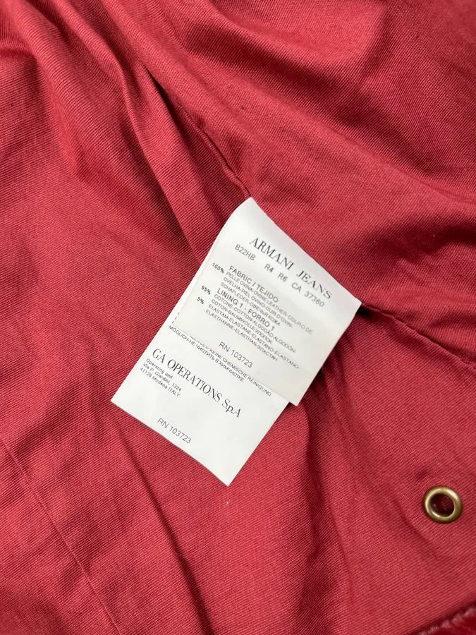 Armani Red Leather Leather Jacket ovkbALM 9