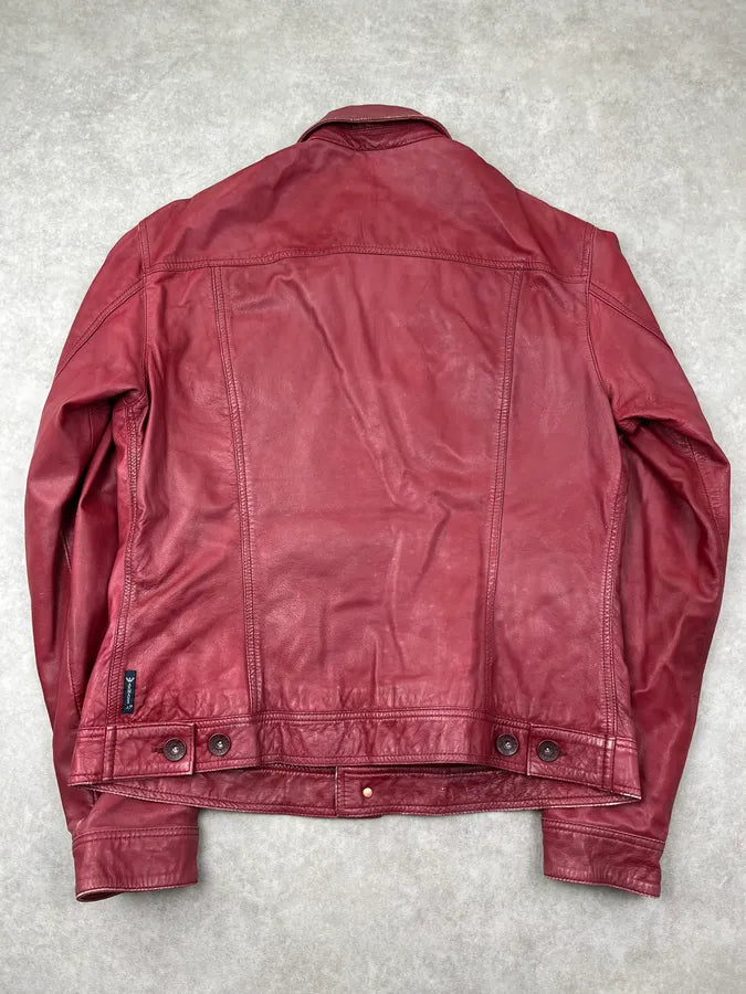 Armani Red Leather Leather Jacket ovkbALM 1