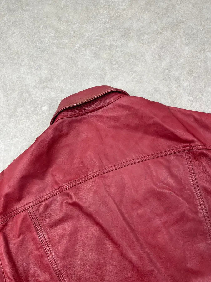 Armani Red Leather Leather Jacket ovkbALM 6