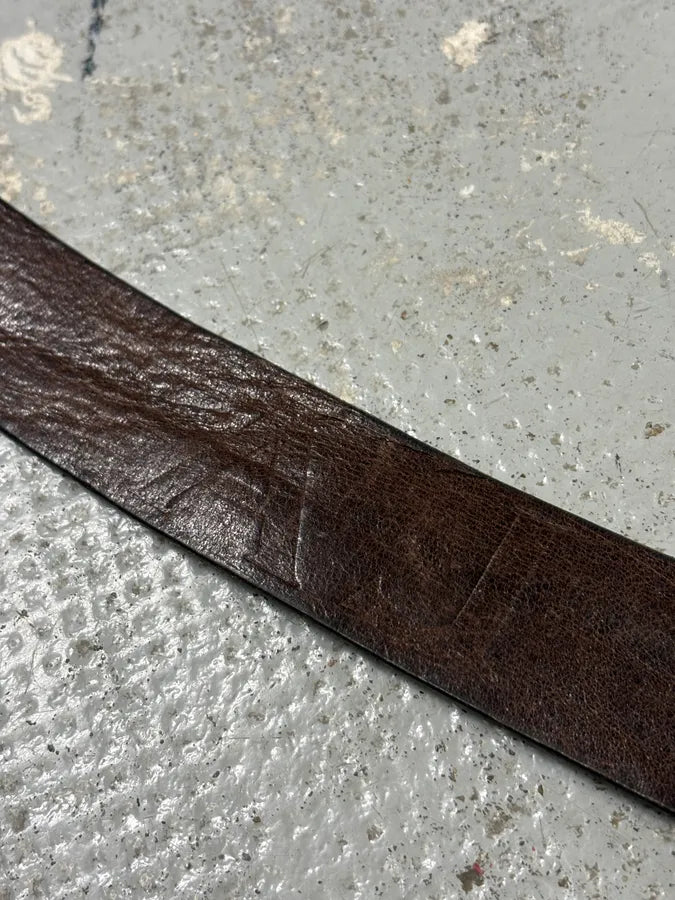 Armani Brown Leather Tigers Buckle Belt ycdCYJm 5