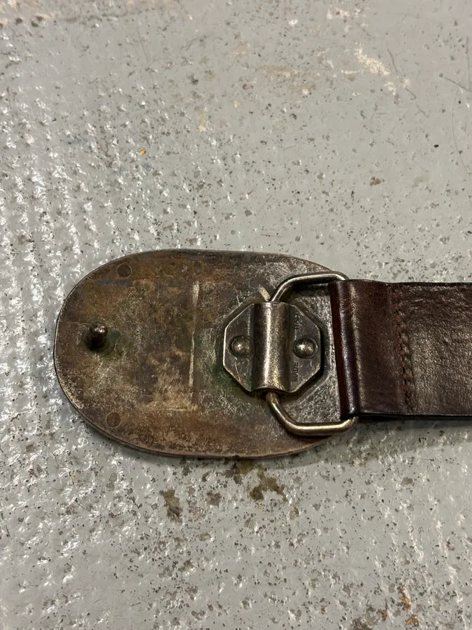 Armani Brown Leather Tigers Buckle Belt ycdCYJm 6