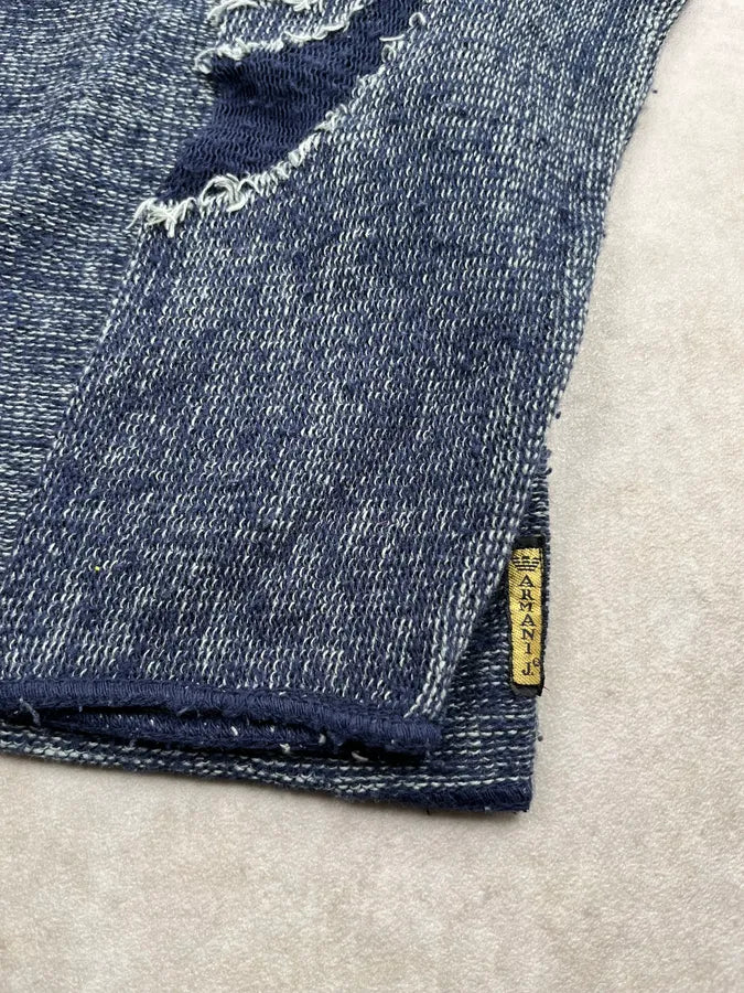 2000s Armani Charcoal Wool Distressed Tribal Sweater GmSXOvC 8