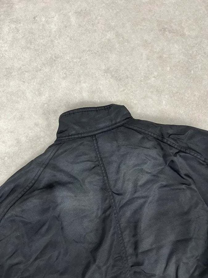 2000s Armani Faded Black Nylon Zip Multi-Pocket Bomber Jacket JmHnlIv 6