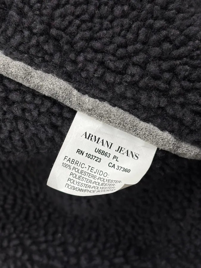 2000s Armani Grey Eroded Fleece-Lined Jacket SUbAwTX 11