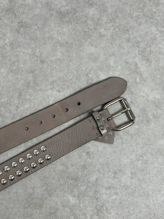 Armani Jeans Grey Leather Studded Belt YFgzdkV 2