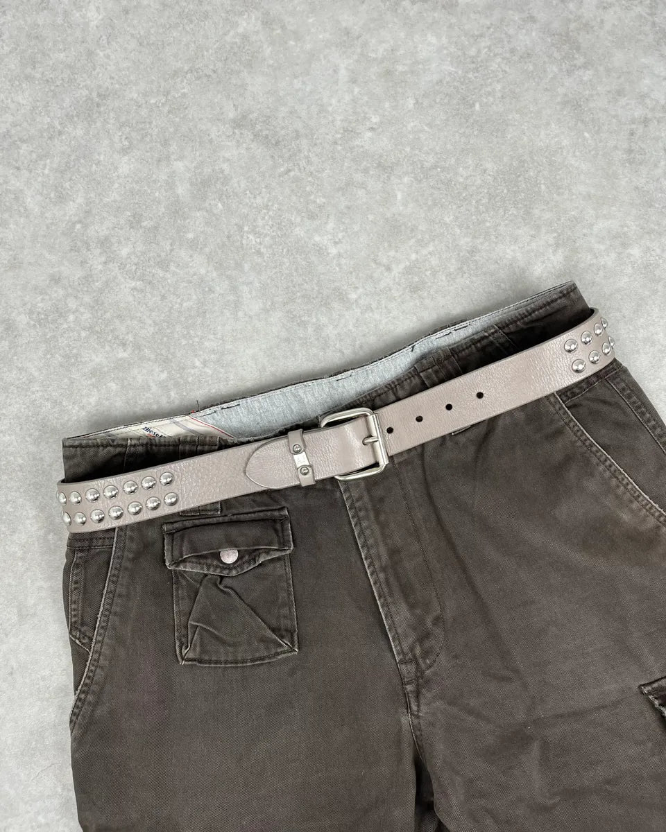 Armani Jeans Grey Leather Studded Belt YFgzdkV 0