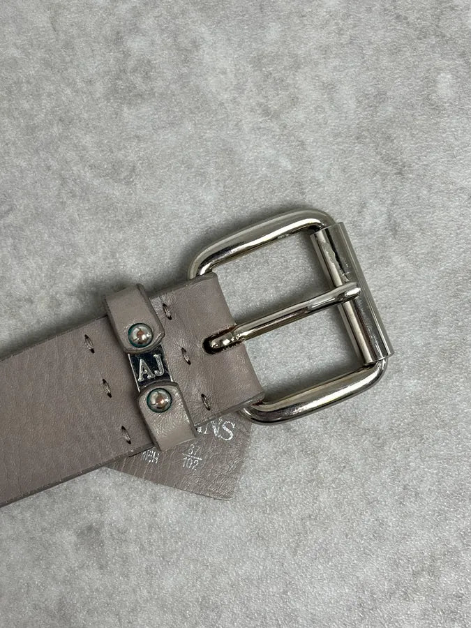 Armani Jeans Grey Leather Studded Belt YFgzdkV 4