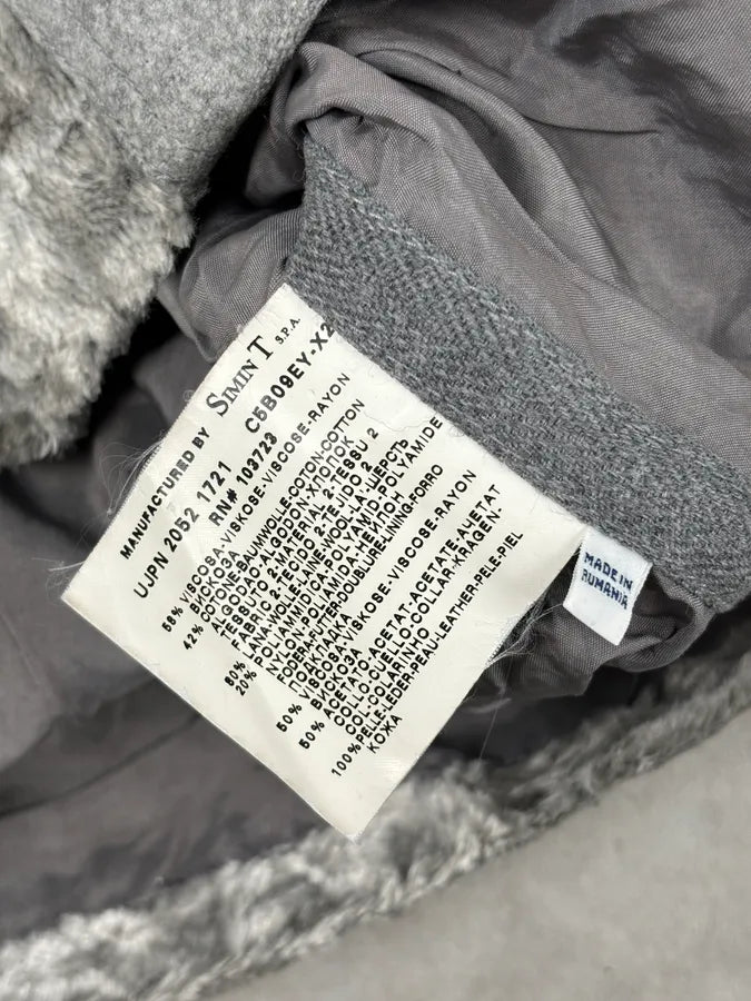 Armani Grey Velvet Faux Fur Jacket kHvhoIp 12