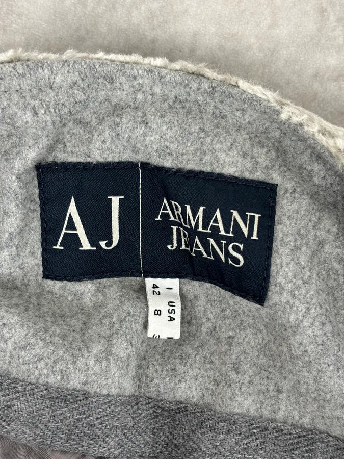 Armani Grey Velvet Faux Fur Jacket kHvhoIp 8