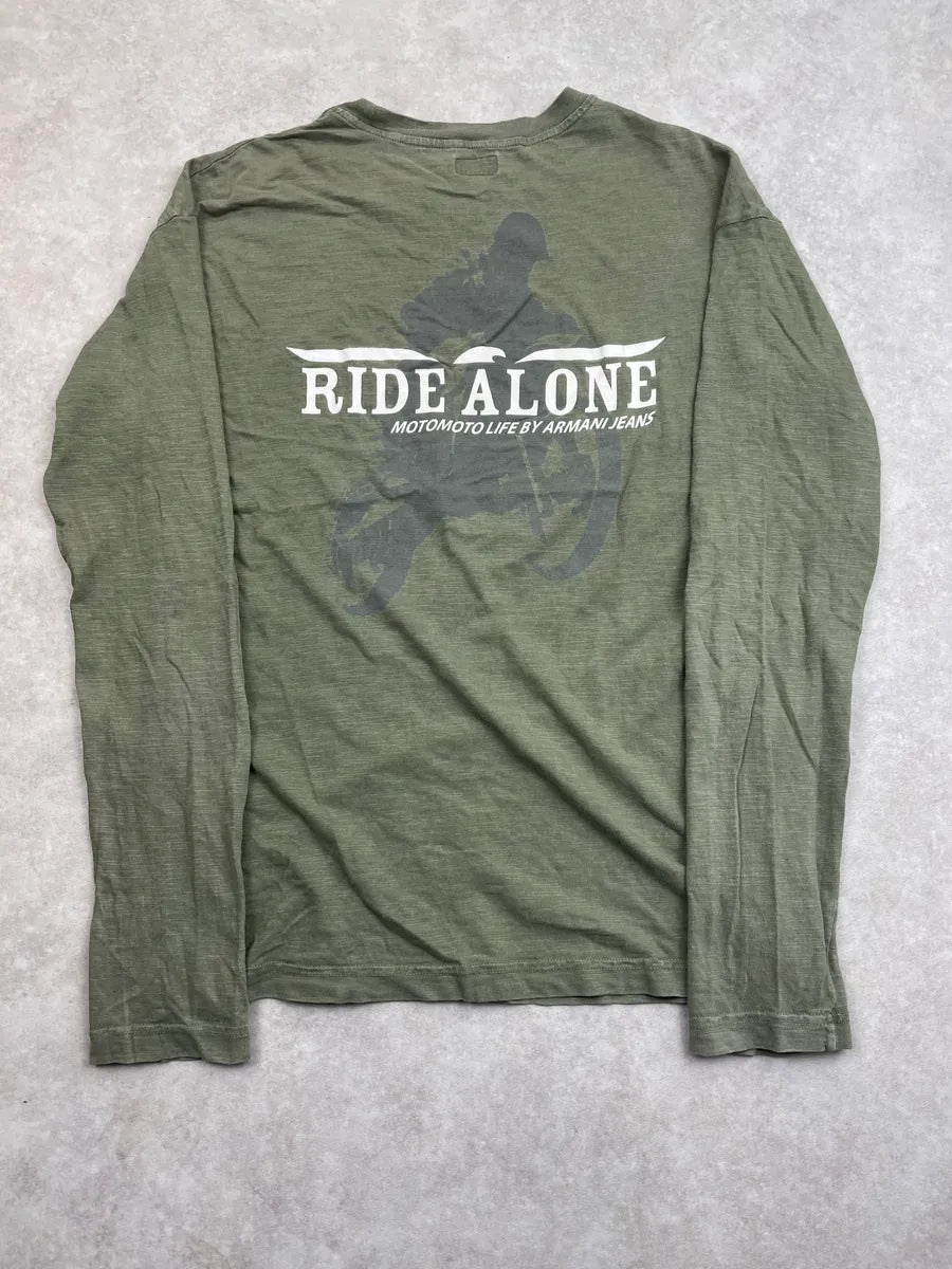 Armani Please Do Not Disturb Green Graphic Longsleeve viqFLtk 4