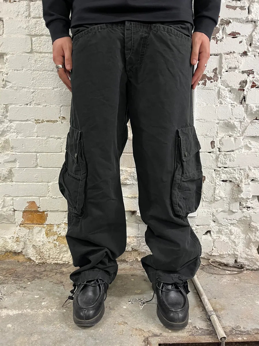 Armani Jeans Multi-Pocket Black Cargo Pants lYUqTdL 0