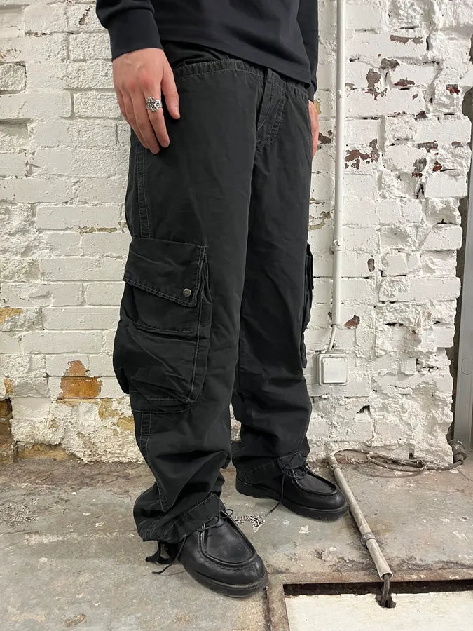 Armani Jeans Multi-Pocket Black Cargo Pants lYUqTdL 2