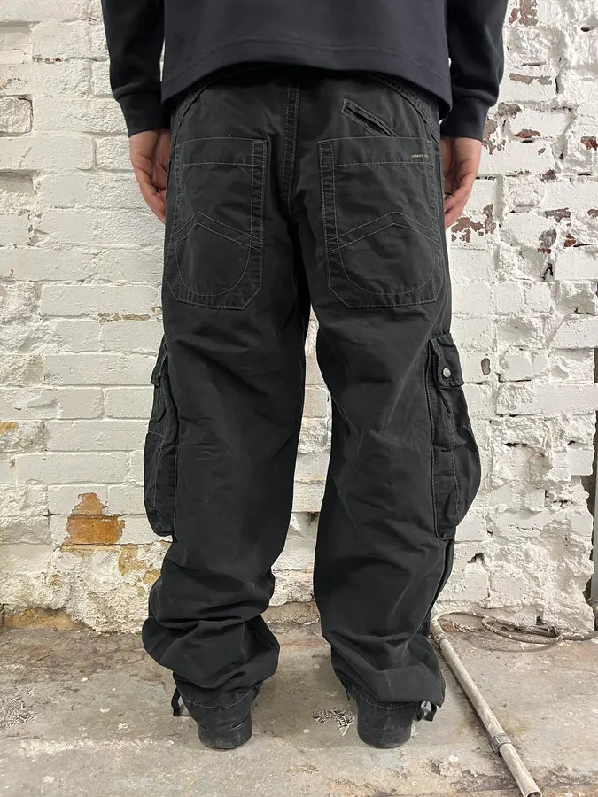 Armani Jeans Multi-Pocket Black Cargo Pants lYUqTdL 3