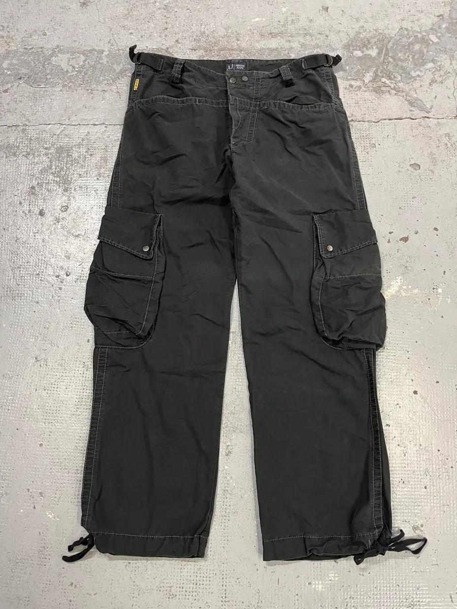 Armani Jeans Multi-Pocket Black Cargo Pants lYUqTdL 4