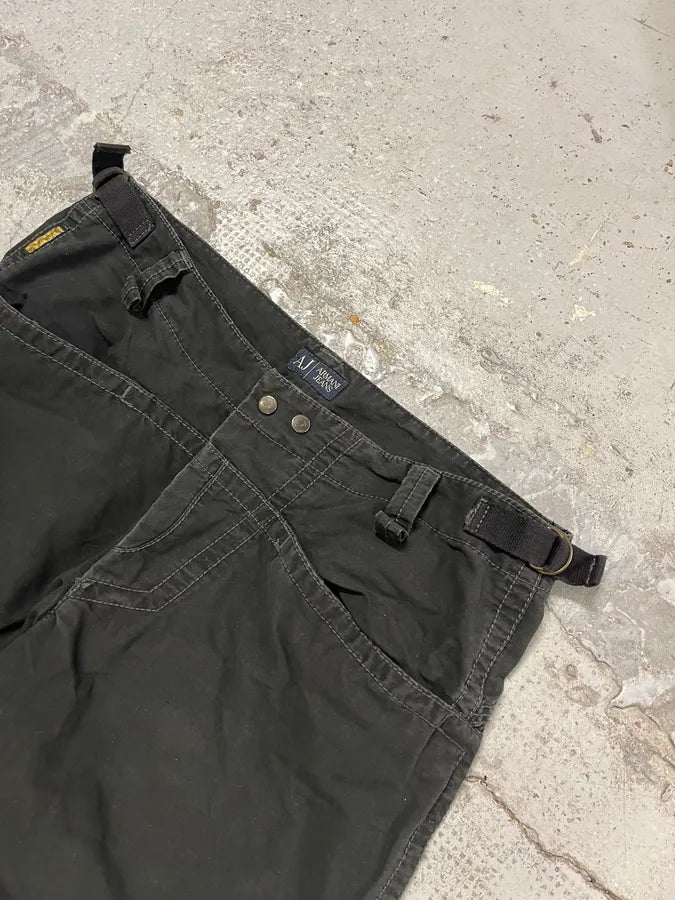 Armani Jeans Multi-Pocket Black Cargo Pants lYUqTdL 5