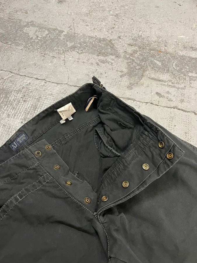 Armani Jeans Multi-Pocket Black Cargo Pants lYUqTdL 9