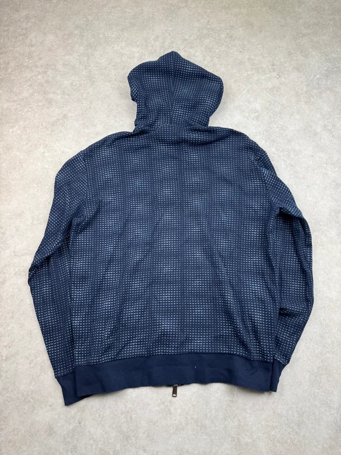 2000s Armani Navy Logo Optical Hallucination Zip-up Hoodie UihasBv 5