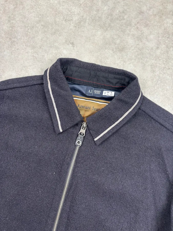 2000s Armani Navy Wool Zip-Up Jacket ilAZxNC 3