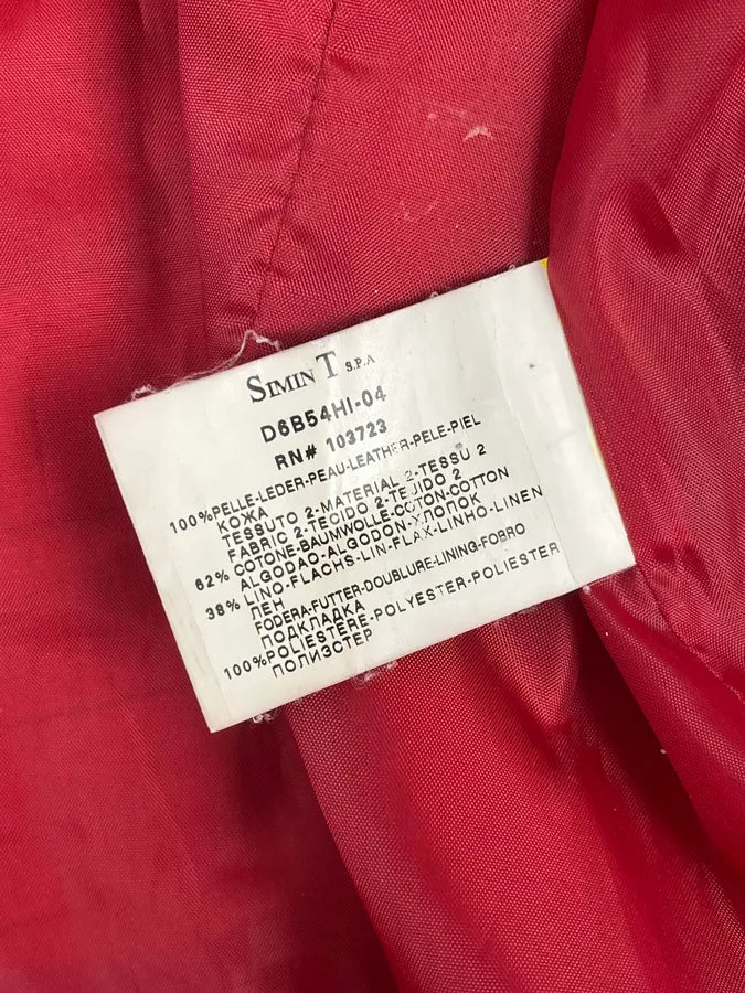 2000s Armani Red Two Tone Padded Biker Leather Jacket HThPutX 10