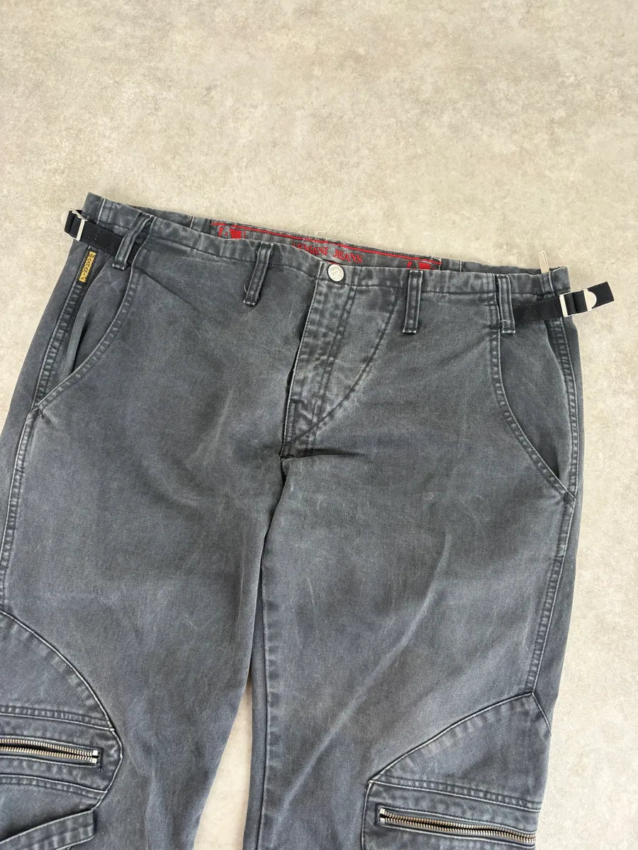 AW2005 Armani Bondage Large Navy Flared Pants QGHLDUH 4