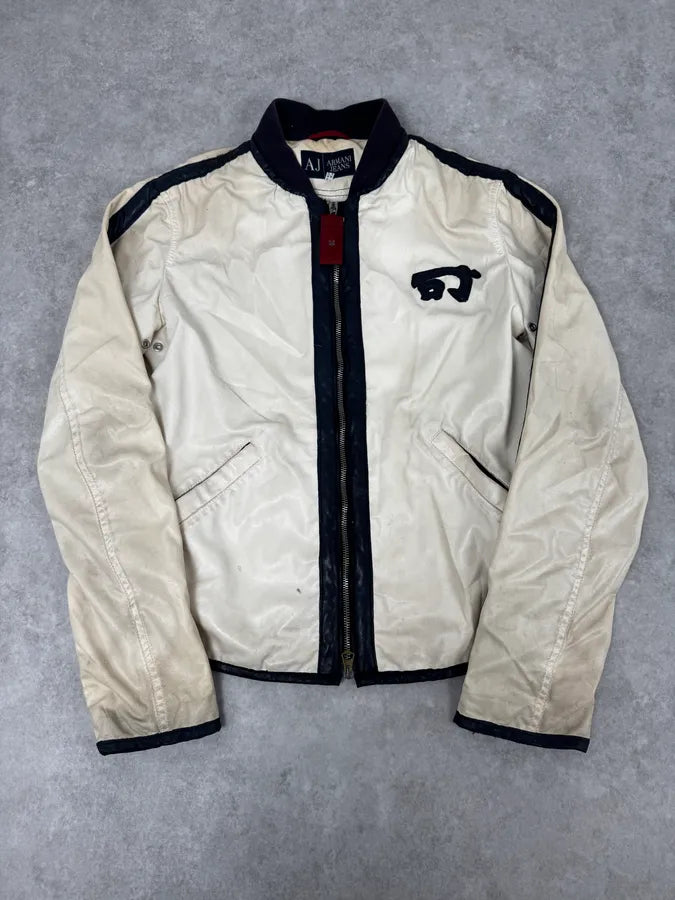 Armani jeans White Kanji Nylon Jacket hVxRUxm 0
