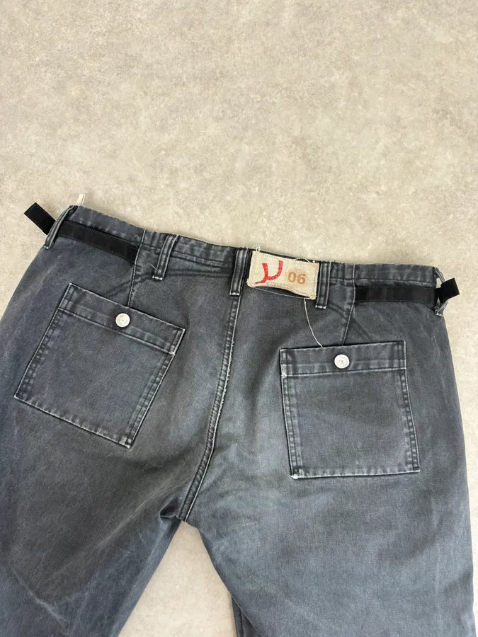 AW2005 Armani Bondage Large Navy Flared Pants QGHLDUH 6