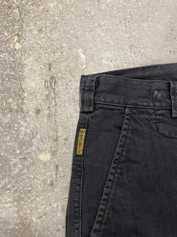 Armani Minimalist Grey Navy Cotton Pants (M) 2