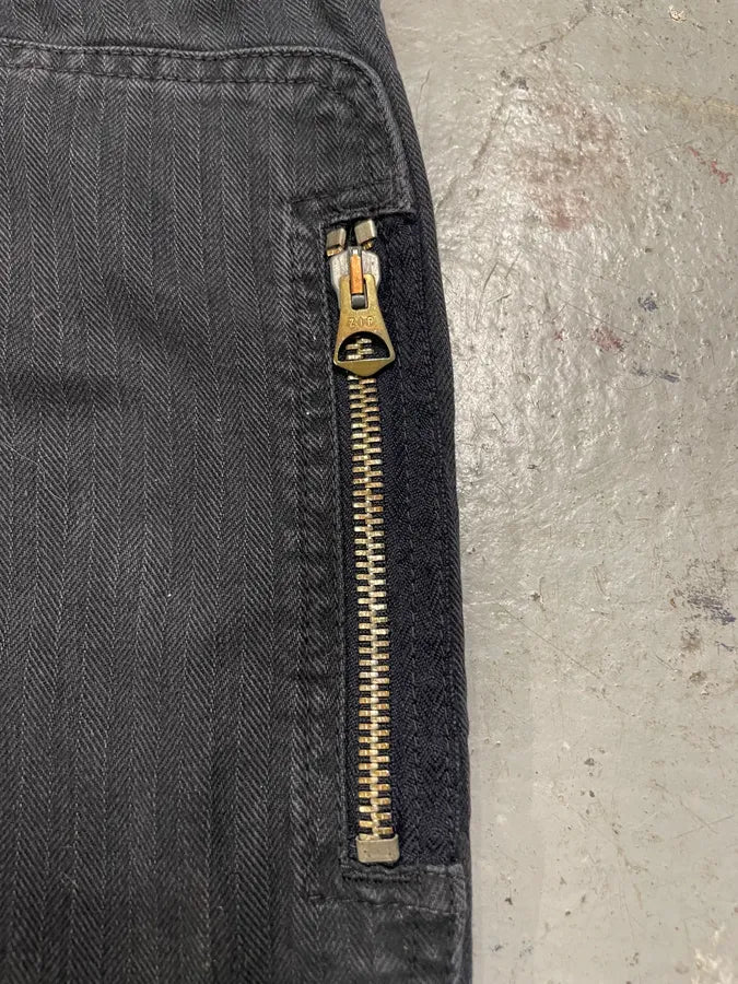 Armani Minimalist Grey Navy Cotton Pants (M) 9