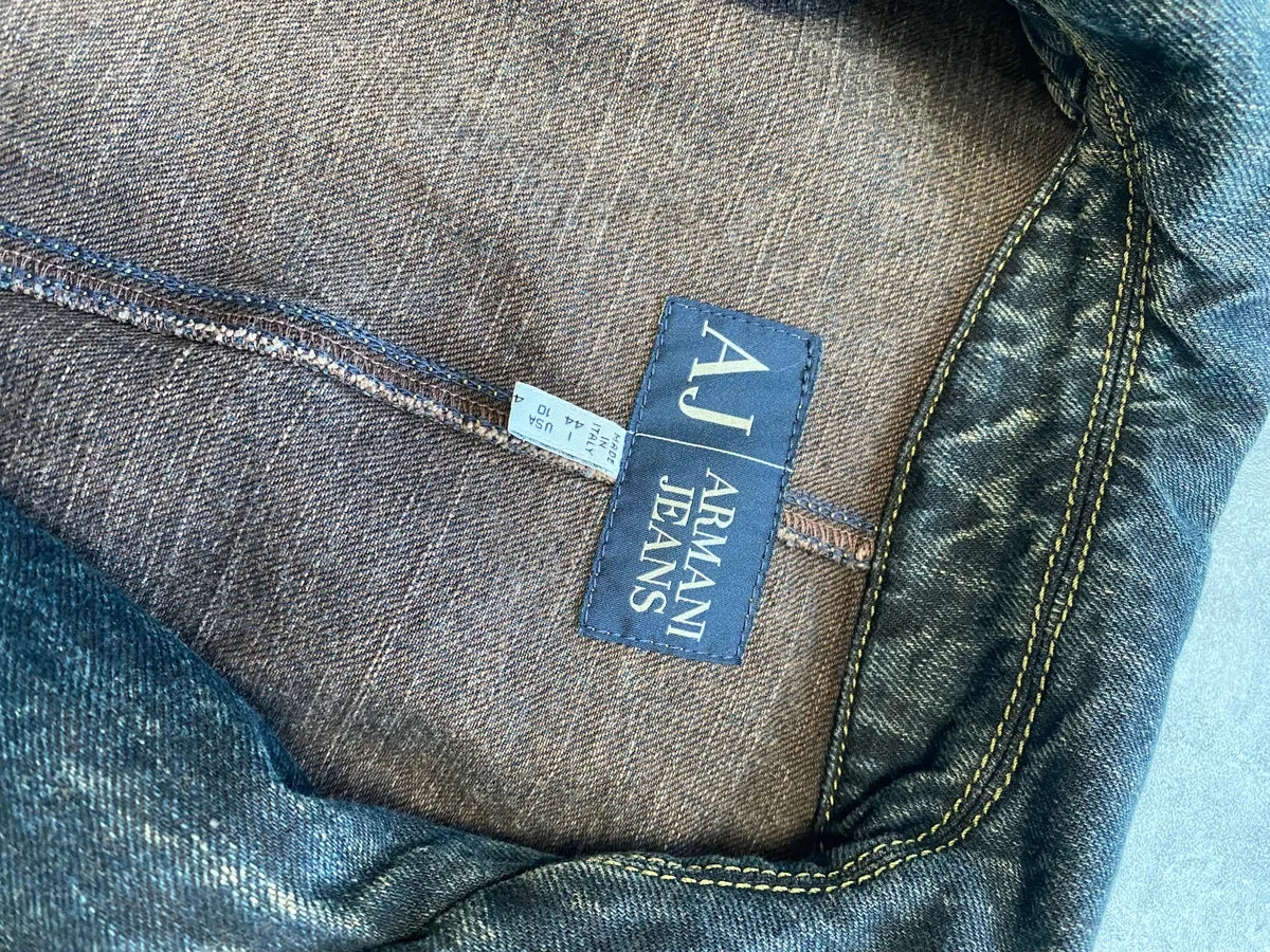 2000s Armani Blue Multi-Zips Denim Trench Coat RvTeqKo 5